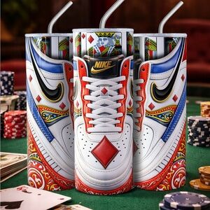 Nike Playing Card Themed Sneakers with Red and Blue